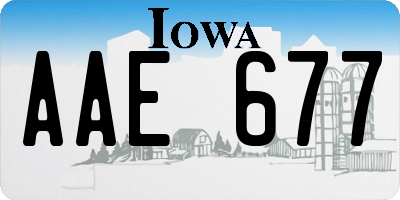 IA license plate AAE677