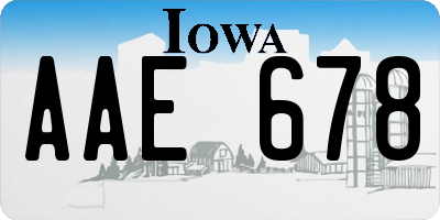 IA license plate AAE678