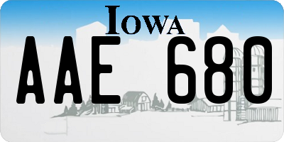 IA license plate AAE680