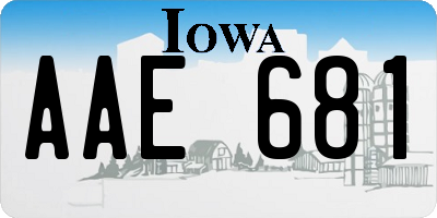 IA license plate AAE681