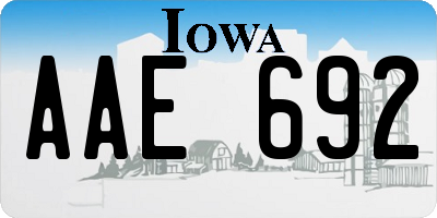 IA license plate AAE692