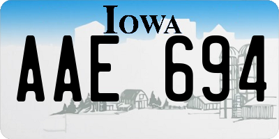 IA license plate AAE694
