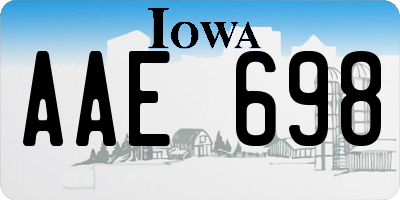 IA license plate AAE698