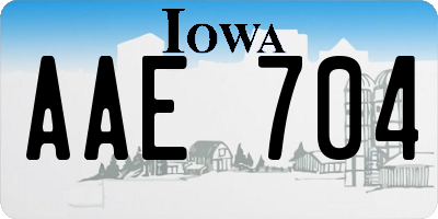 IA license plate AAE704