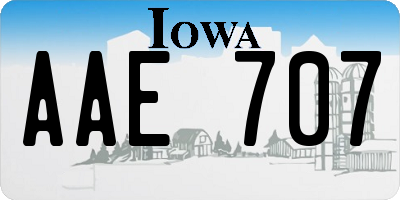 IA license plate AAE707