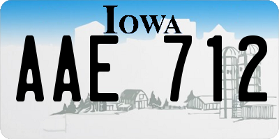 IA license plate AAE712