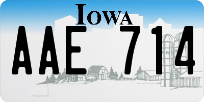 IA license plate AAE714