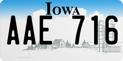 IA license plate AAE716