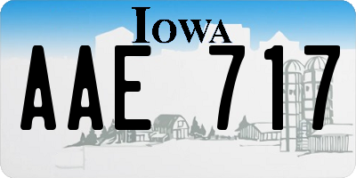 IA license plate AAE717