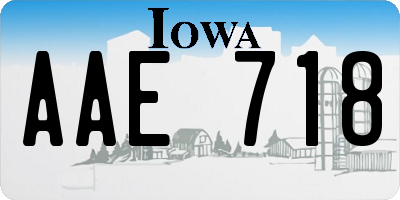 IA license plate AAE718