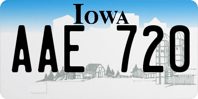 IA license plate AAE720