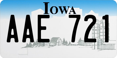 IA license plate AAE721