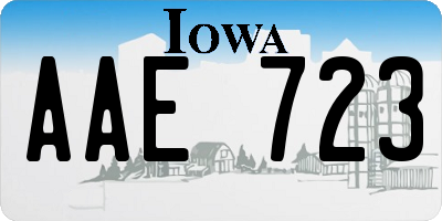 IA license plate AAE723