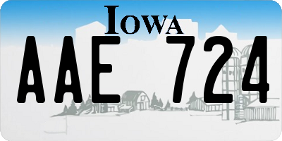 IA license plate AAE724