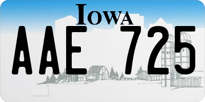 IA license plate AAE725