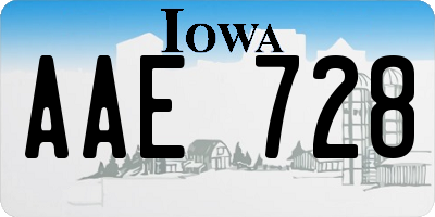 IA license plate AAE728