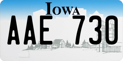 IA license plate AAE730