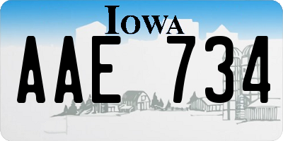 IA license plate AAE734