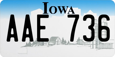 IA license plate AAE736