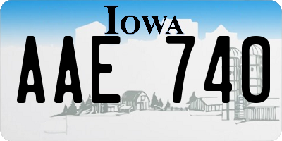 IA license plate AAE740