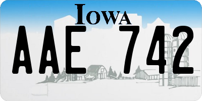 IA license plate AAE742