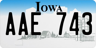 IA license plate AAE743