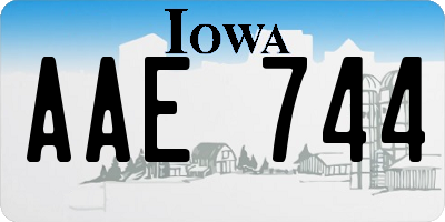 IA license plate AAE744