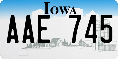 IA license plate AAE745