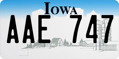 IA license plate AAE747