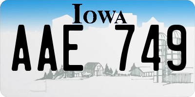 IA license plate AAE749