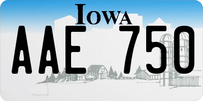 IA license plate AAE750