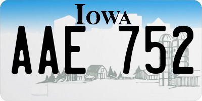 IA license plate AAE752