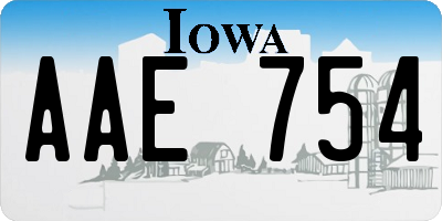 IA license plate AAE754