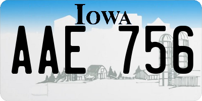 IA license plate AAE756