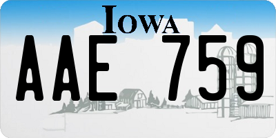 IA license plate AAE759