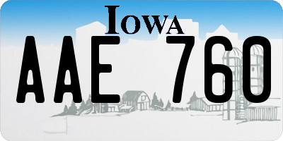 IA license plate AAE760