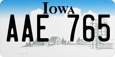 IA license plate AAE765