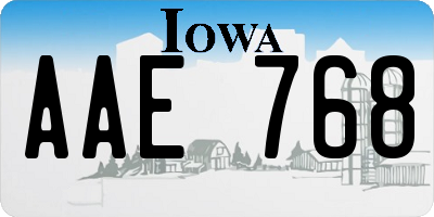 IA license plate AAE768