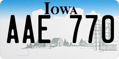 IA license plate AAE770