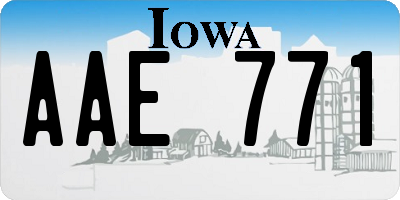 IA license plate AAE771