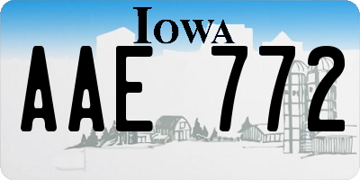 IA license plate AAE772