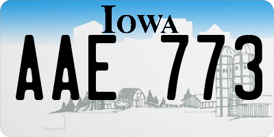 IA license plate AAE773