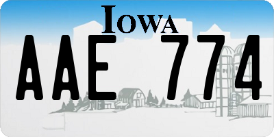 IA license plate AAE774