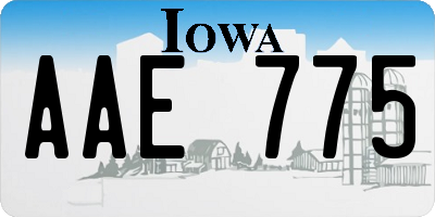 IA license plate AAE775