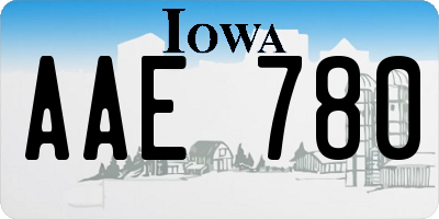 IA license plate AAE780