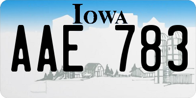 IA license plate AAE783