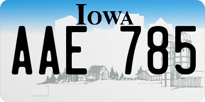 IA license plate AAE785