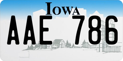 IA license plate AAE786