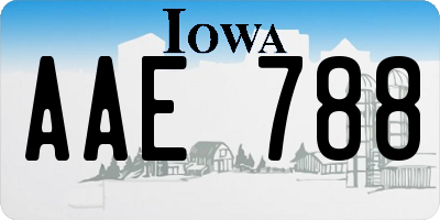 IA license plate AAE788