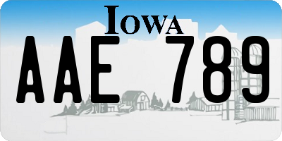 IA license plate AAE789